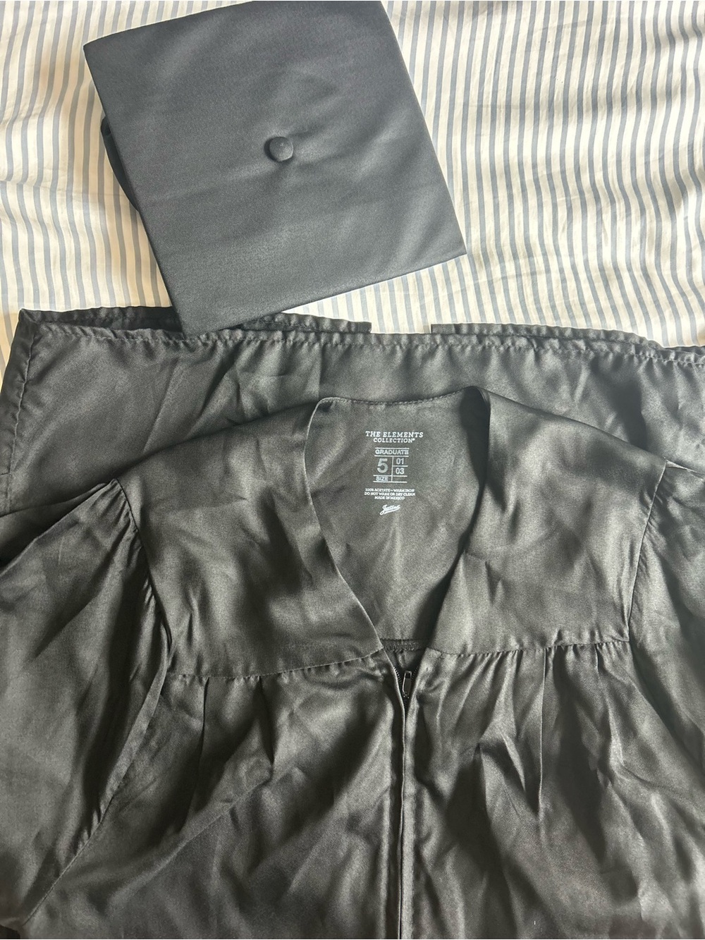 Black Graduation Gown and Cap